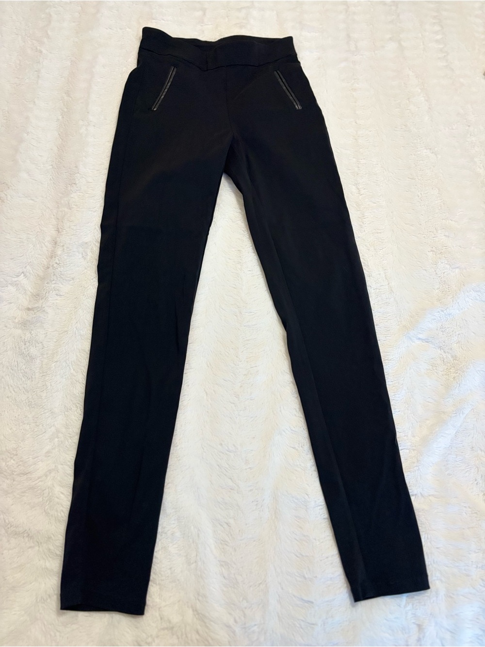Black Slim Ponte Leggings with Zip Pocket Detail